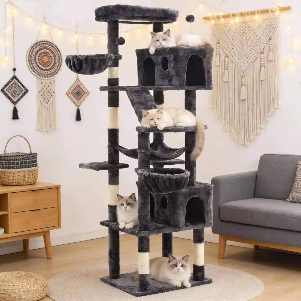 Árbol rascador alto de 74 pulg - Cat Scratching Post reseña y precio